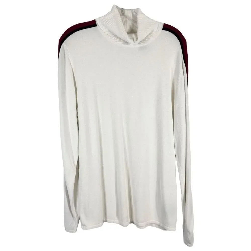 Harley Davidson XL Sweater‎ Y2K VTG Spell Out Sleeves Ribbed White Knit 1102